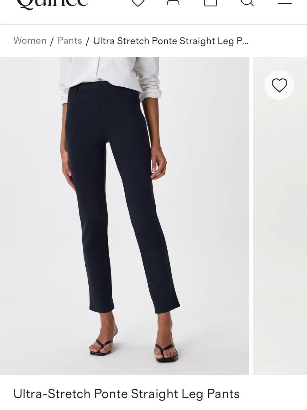 Ultra-Stretch Ponte Straight Leg Pants — Black